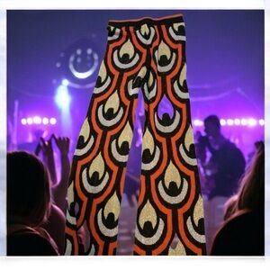 Retro crazy bellbottoms, stretch, size, junior, medium